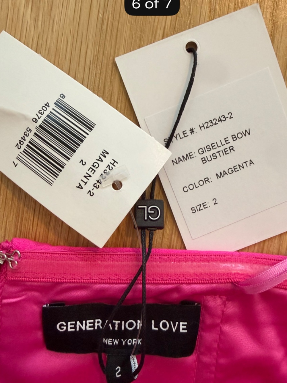 NWT Generation Love MAGENTA GISELLE BOW BUSTIER TOP size 2 - Picture 10 of 10